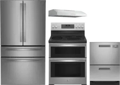 4 Piece Package Includes Refrigerator, Range, Hood And Dishwasher